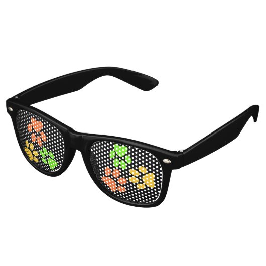 Lunettes De Fête Retro Empreintes de pattes de chiens rétro (Angulaire)