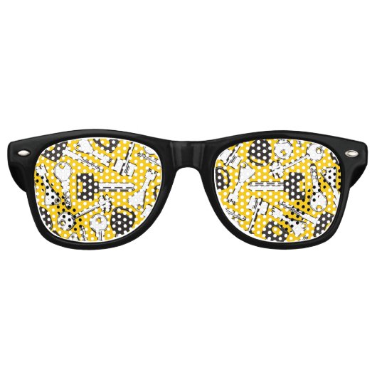 Lunettes De Fête Retro Ensemble de clés Arrière - plan (Devant)