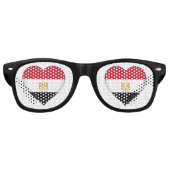 Lunettes De Fête Retro Eqypt Eqyptian Drapeau forme coeur (Devant)