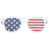 Lunettes De Fête Retro Étoiles et rayures Rouge blanc et bleu patriotique (Devant)