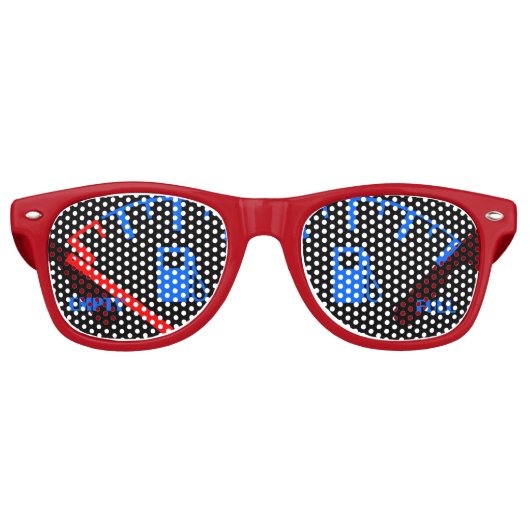 Lunettes De Fête Retro Exécution Sur Vide (Devant)