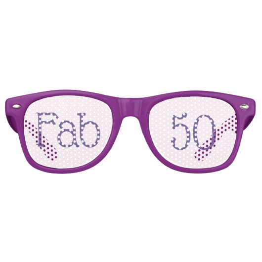 Lunettes De Fête Retro Fabulous Purple Fab 50 50e anniversaire (Devant)