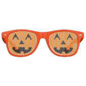 Lunettes De Fête Retro Face du Citrouille Halloween Jack-o'-lantern (Devant)