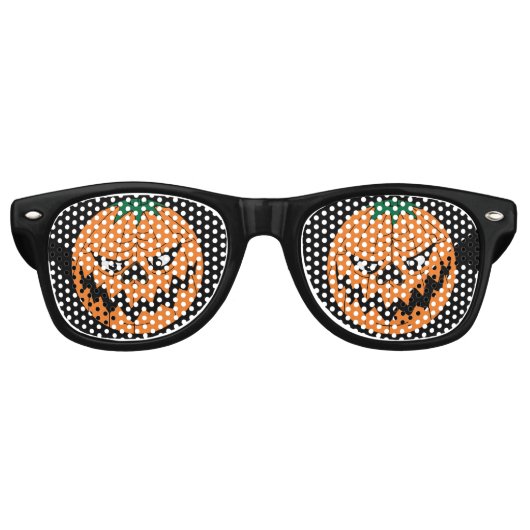 Lunettes De Fête Retro Face du Citrouille mal d'Halloween (Devant)