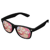 Lunettes De Fête Retro Falln Red Floral Burn (Angulaire)
