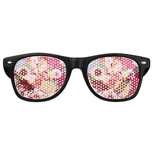 Lunettes De Fête Retro Falln Red Floral Burn (Devant)