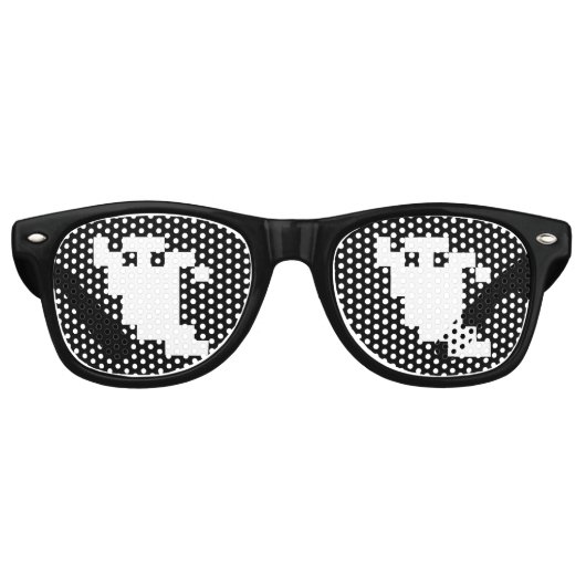 Lunettes De Fête Retro Fantôme à 8 bits pour pixels (Devant)
