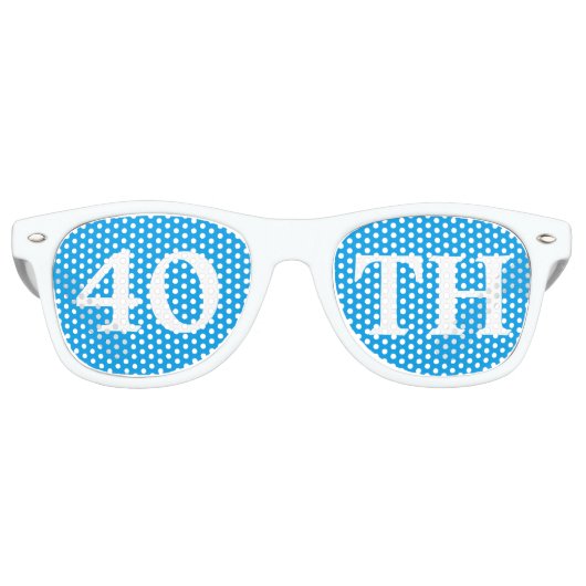 Lunettes De Fête Retro Fête du 40e anniversaire Favoriser le Cool Bleu Bl (Devant)