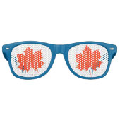 Lunettes De Fête Retro Feuille d'érable rouge (Devant)