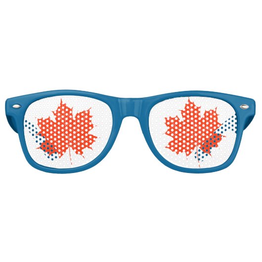 Lunettes De Fête Retro Feuille d'érable rouge (Devant)