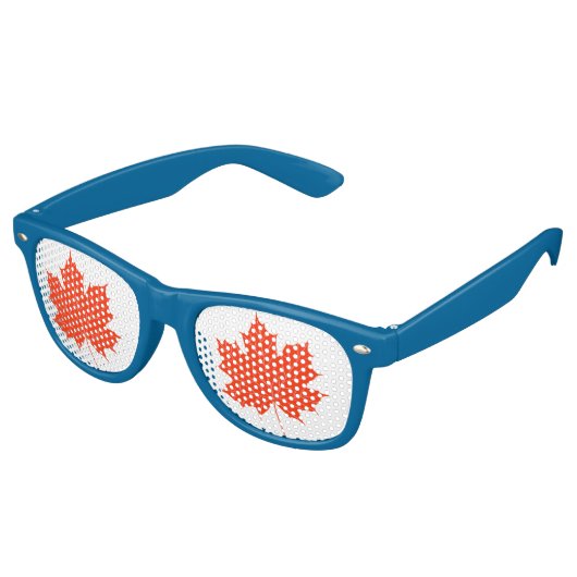 Lunettes De Fête Retro Feuille d'érable rouge (Angulaire)