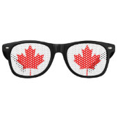 Lunettes De Fête Retro Feuille d'érable rouge du Canada (Devant)