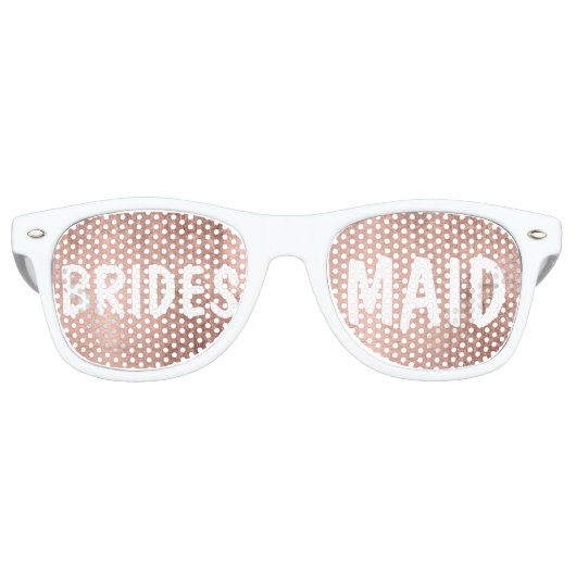 Lunettes De Fête Retro Feuille d'or rose en faux de luxe Bridesmaid (Devant)