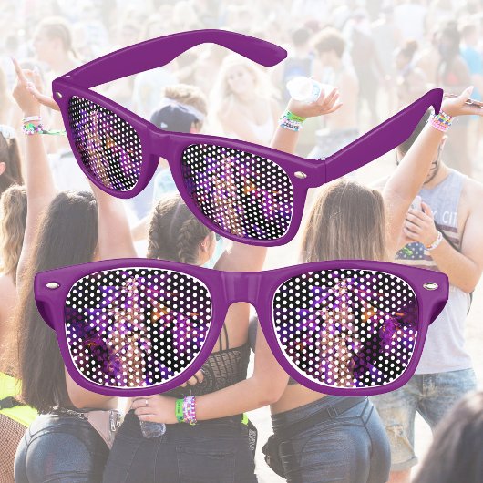Lunettes De Fête Retro Feuilles violets