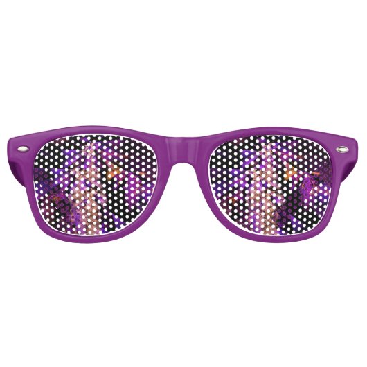 Lunettes De Fête Retro Feuilles violets (Devant)
