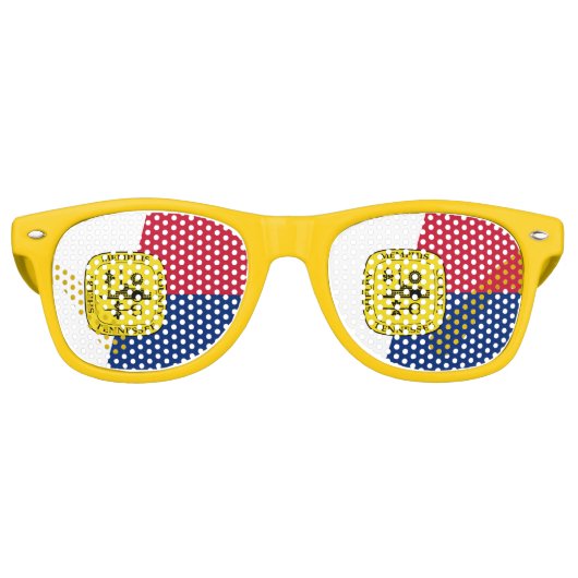 Lunettes De Fête Retro Flag of Memphis, Tennessee Retro Sunglasses (Devant)