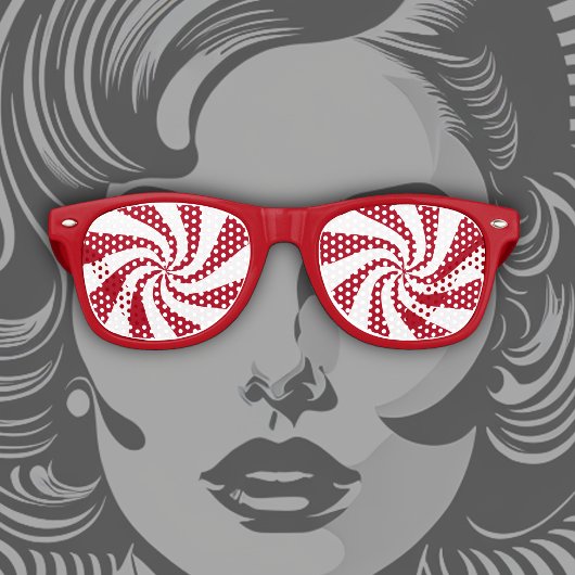 Lunettes De Fête Retro Flèche rouge et blanche