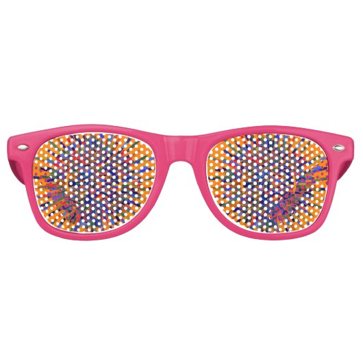 Lunettes De Fête Retro Fleur Abstraite (Devant)