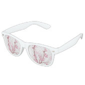 Lunettes De Fête Retro Fleur de cerisier japonaise, douce fleur rose, gir (Angulaire)