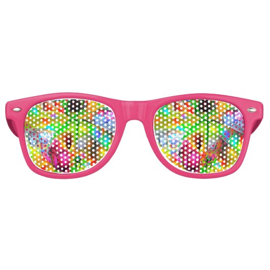 Lunettes De Fête Retro Fleurs psychédéliques Abstraites (Devant)