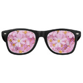 Lunettes De Fête Retro Fleurs roses (Devant)