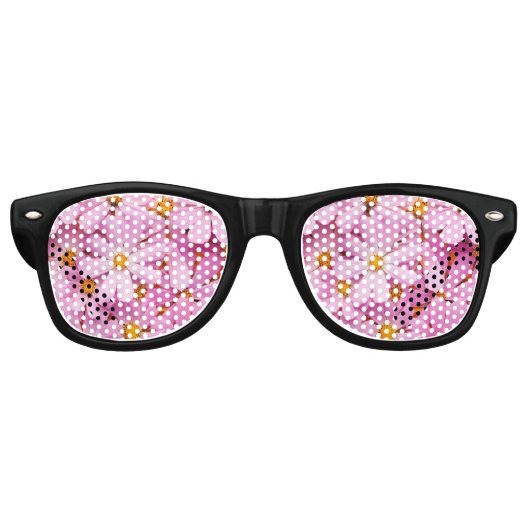 Lunettes De Fête Retro Fleurs roses (Devant)