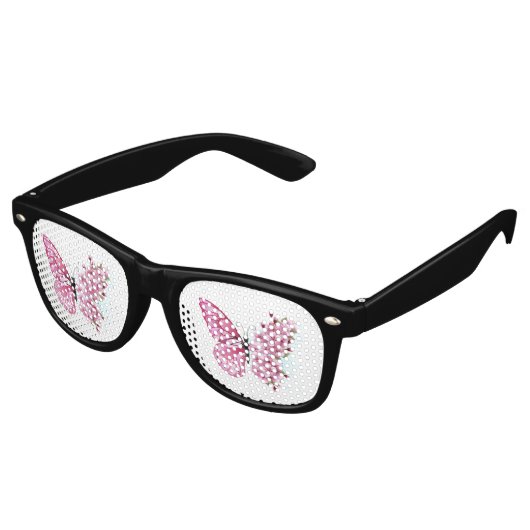 Lunettes De Fête Retro Flower Butterfly (Angulaire)