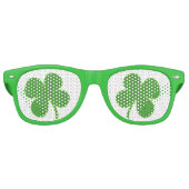 Lunettes De Fête Retro Four Leaf Clover St.Patrick's Day Mignonne Green (Devant)