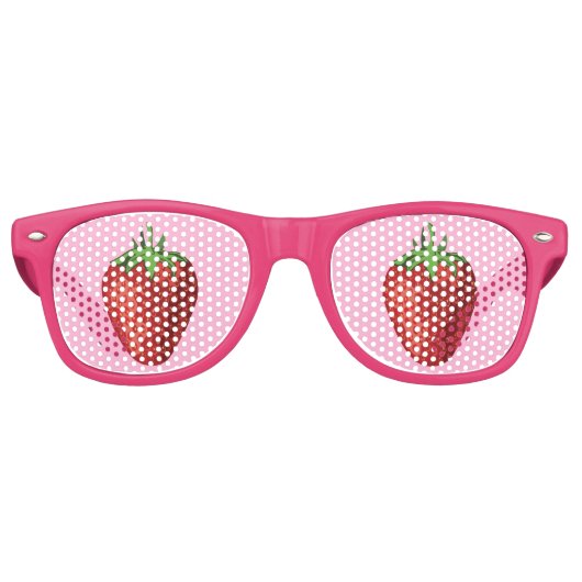 Lunettes De Fête Retro Fraise Eyes Funky Rose Fruit Tons (Devant)