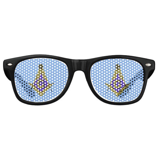 Lunettes De Fête Retro Freemason (bleu) (Devant)