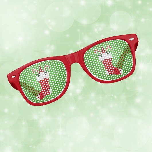 Lunettes De Fête Retro Fun Gnome en rouge Noël Stocking vert torride