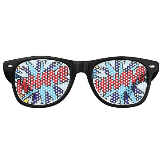 Lunettes De Fête Retro Fun Modern Comic Book WHAM (Devant)
