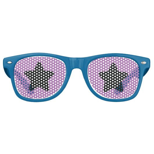 Lunettes De Fête Retro Funny Black Star violet Arrière - plan (Devant)