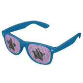 Lunettes De Fête Retro Funny Black Star violet Arrière - plan (Angulaire)