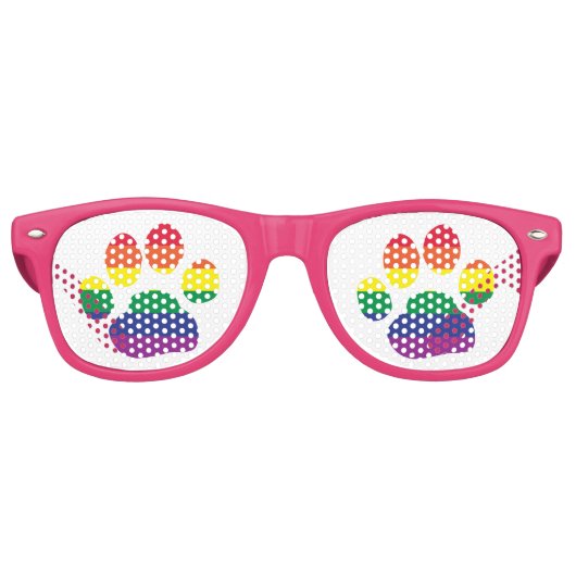Lunettes De Fête Retro Gay-Pride-Paw-Print (Devant)