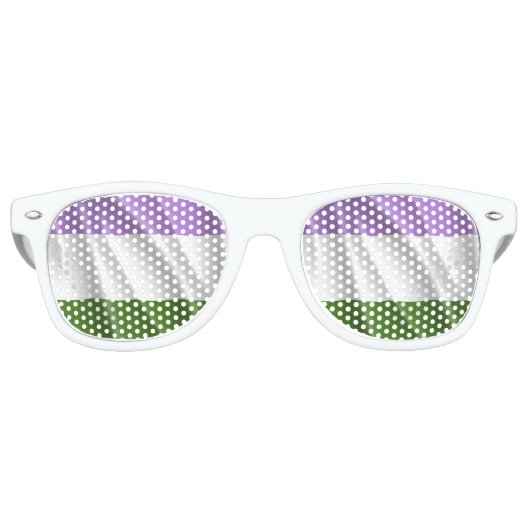 Lunettes De Fête Retro GENDERQUEER FIDE FLAG WAVY DESIGN -.png (Devant)