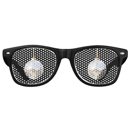 Lunettes De Fête Retro Glitzy Silver Ball New Year's Eve Day Celebration (Devant)