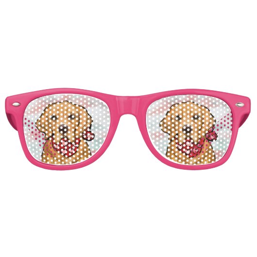 Lunettes De Fête Retro Golden Retriever (Devant)