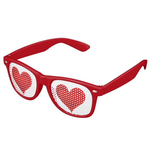 Lunettes De Fête Retro Gradients RED LOVE HEART + votre backgr. & idées (Angulaire)