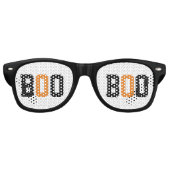 Lunettes De Fête Retro Halloween noir blanc orange Éffrayant Boo (Devant)