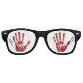 Lunettes De Fête Retro Halloween sanglant rouge et blanc Éffrayant (Devant)