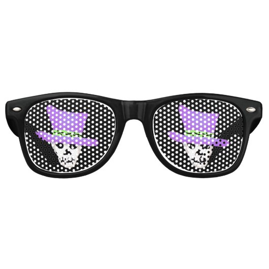 Lunettes De Fête Retro Halloween Squelette Whimsy Party Taches Sunglass (Devant)