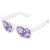 LUNETTES DE FÊTE RETRO HAWAIIAN HULA (HIBISCUS) PURPLE (Angulaire)