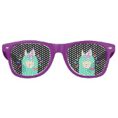 Lunettes De Fête Retro Heure de la fête Emoji Llama (Devant)