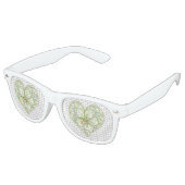 Lunettes De Fête Retro Hibiscus & dentelle BLANC (Angulaire)