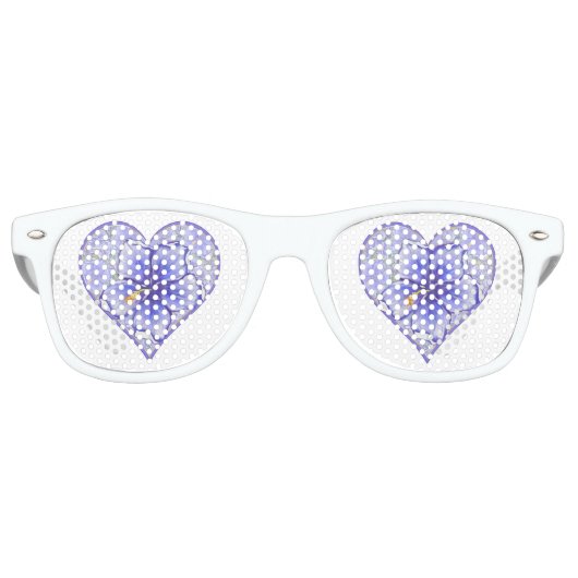 Lunettes De Fête Retro Hibiscus & dentelle BLEU (Devant)