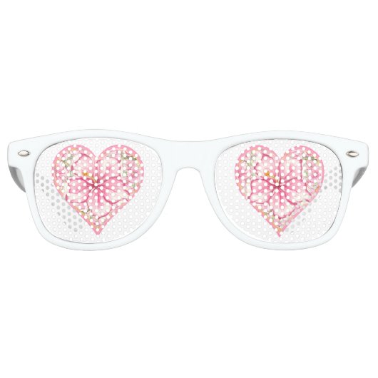 Lunettes De Fête Retro Hibiscus & dentelle PINK (Devant)
