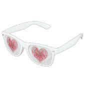 Lunettes De Fête Retro Hibiscus & dentelle RED (Angulaire)