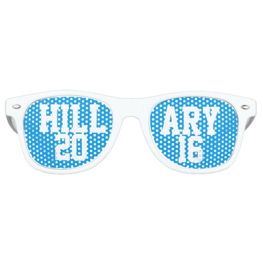 Lunettes De Fête Retro Hillary 2016 Bleu tendance (Devant)