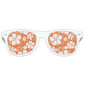 LUNETTES DE FÊTE RETRO HULA HAÏIENNE (HIBISCUS) ORANGE (Devant)